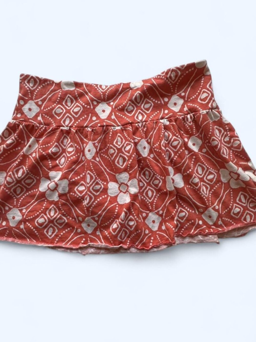 Vintage Roxy Orange Floral Low Rise Mini Skirt 100% Cotton Small